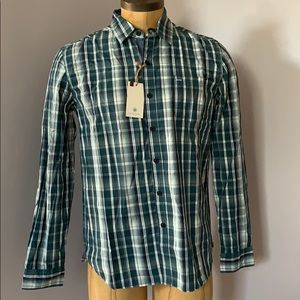 Astronomy Los Angeles shirt green & blue plaid L